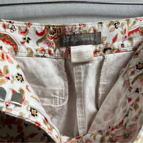 Tommy Bahama floral cotton Capri pants Sz 4 - Picture 5 of 9